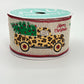 2.5" x 10 Yd Buffalo Plaid Ribbon: Natural Beige with Red and Black Trees Bear and Moose, Rustic Christmas Ribbon for Wreaths Bows RG01721AY