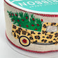 2.5" x 10 Yd Buffalo Plaid Ribbon: Natural Beige with Red and Black Trees Bear and Moose, Rustic Christmas Ribbon for Wreaths Bows RG01721AY