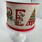 Christmas PEACE Ribbon: Rustic Beige Wired Ribbon, 2.5" x 10 Yards