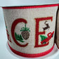Christmas PEACE Ribbon: Rustic Beige Wired Ribbon, 2.5" x 10 Yards
