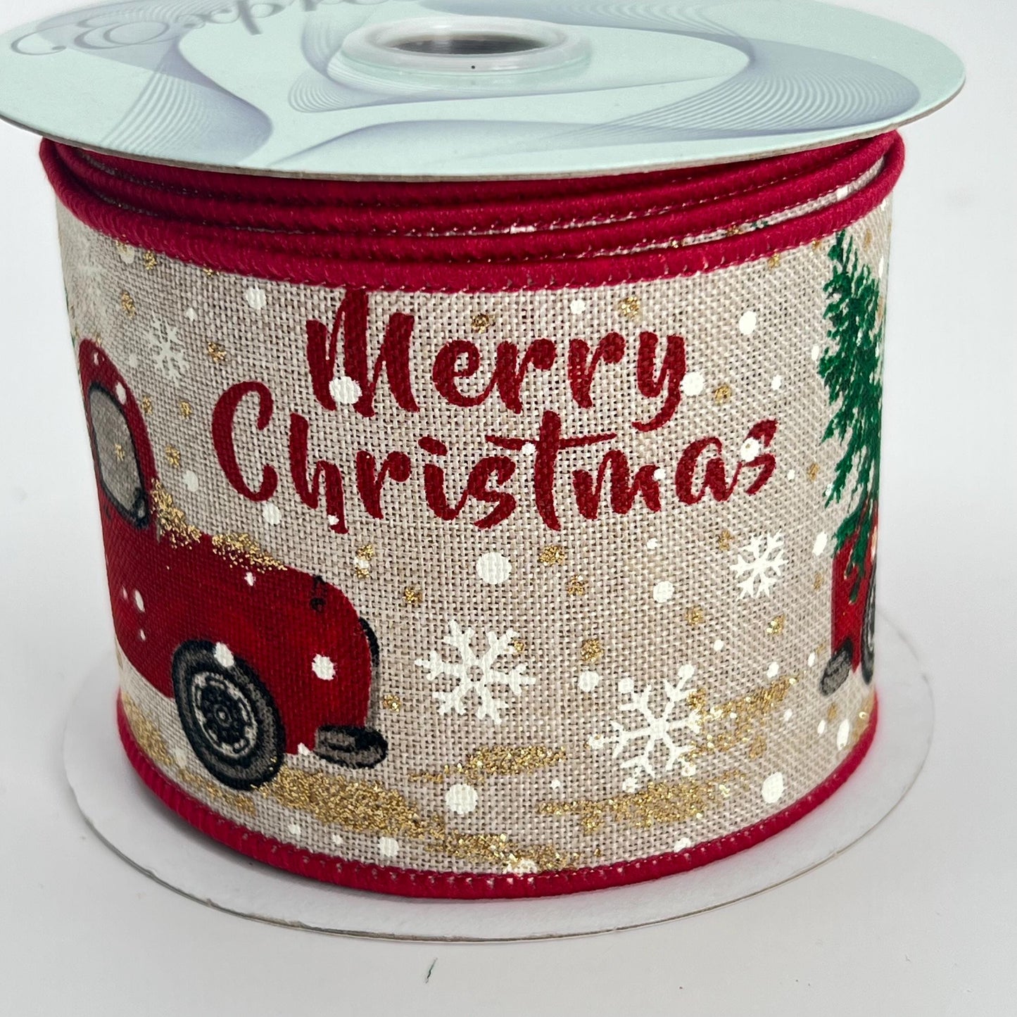 Vintage Red Truck Christmas Ribbon: 2.5" x 10 Yards