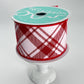 Red and White Plaid Christmas Wired Ribbon: 2.5" x 10 Yards