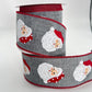 Vintage Santa Head Ribbon: 2.5" Gray Christmas Ribbon, 10 Yards