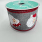 Vintage Santa Head Ribbon: 2.5" Gray Christmas Ribbon, 10 Yards