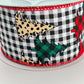 Checkered Christmas Tree Ribbon: Leopard & Plaid, Wired Edge (2.5" x 10 Yards)