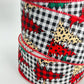 Checkered Christmas Tree Ribbon: Leopard & Plaid, Wired Edge (2.5" x 10 Yards)
