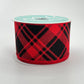 Red and Black Plaid Christmas Ribbon: 2.5" x 10 Yards Wired Ribbon