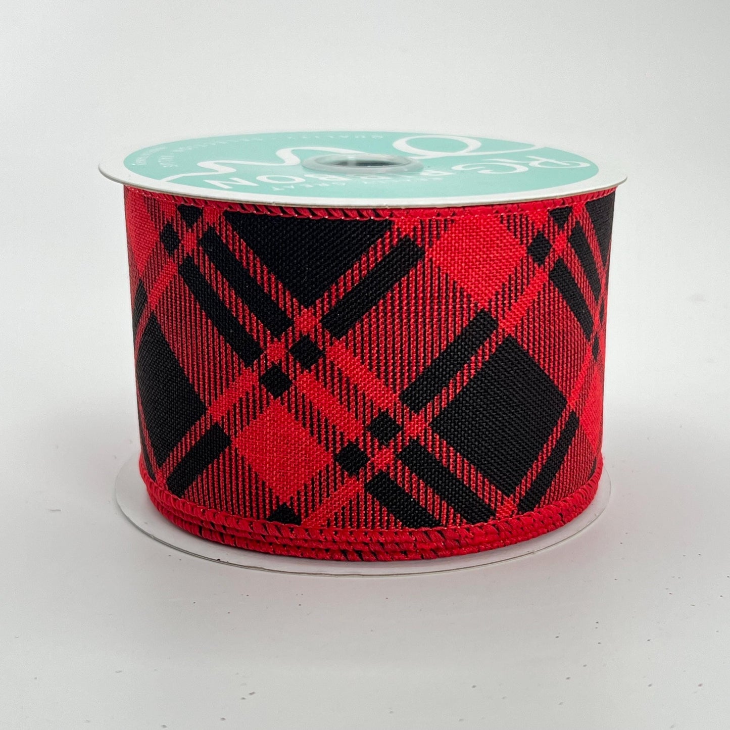 Red and Black Plaid Christmas Ribbon: 2.5" x 10 Yards Wired Ribbon