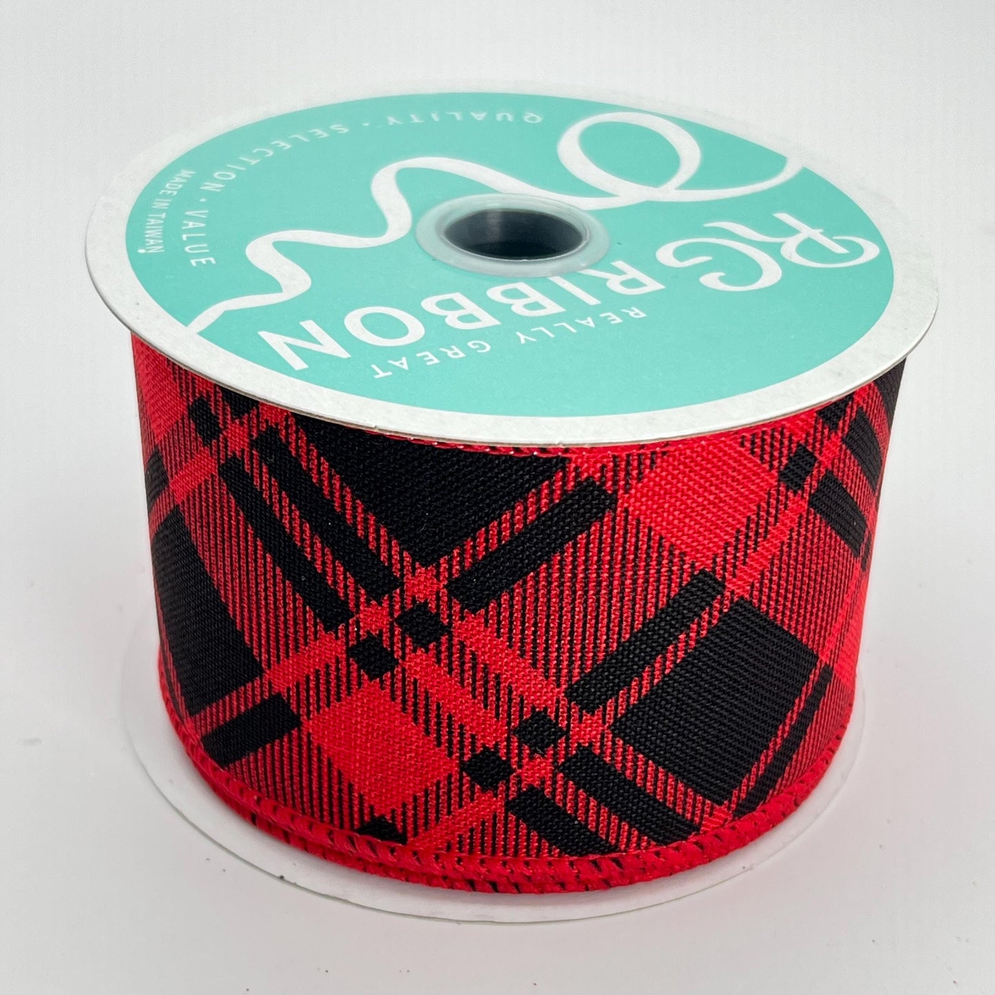 Red and Black Plaid Christmas Ribbon: 2.5" x 10 Yards Wired Ribbon