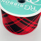 Red and Black Plaid Christmas Ribbon: 2.5" x 10 Yards Wired Ribbon