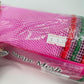 Pink Mesh with Red and Green Drift Edge Border 10.5” by 10 Yards, Wreathmaking Supplies, Trendy Christmas Tree Decorating Accent, RY8116R4