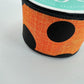 Halloween Wired Ribbon: Orange with Black Dots, 2.5" x 10yd