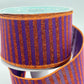 Halloween Wired Ribbon: Purple with Orange Glitter Stripe (2.5" x 10yd)