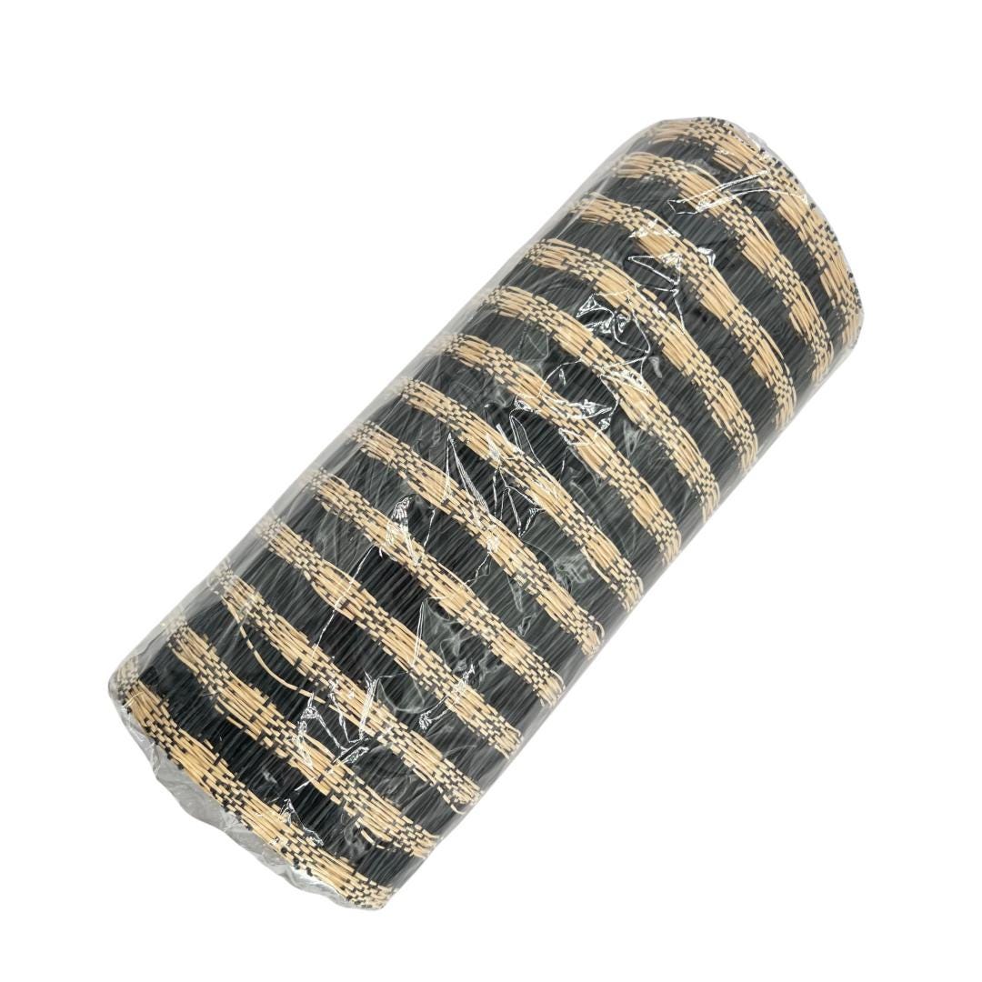 Beige and Black Poly Burlap Check Mesh, Large Weave Black and Brown Mesh Ribbon for Wreaths, Wreathmaking Supply, Windowpane Mesh, RP8121F8