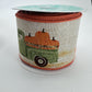 Fall Truck & Pumpkin Wired Ribbon: 2.5" x 10yd Thanksgiving Wreath Supply