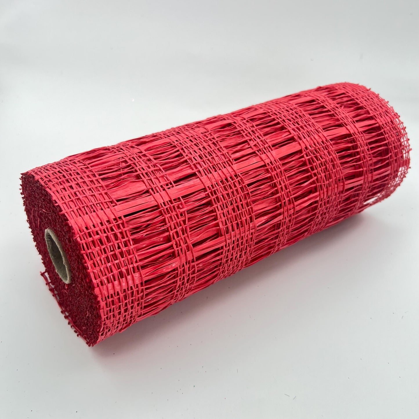 Red Criss Cross Poly Burlap Mesh: 10" x 10 yds Wreath Supply