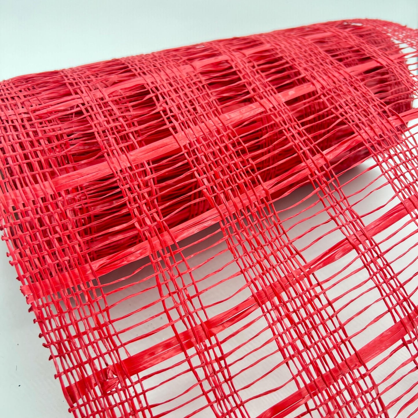Red Criss Cross Poly Burlap Mesh: 10" x 10 yds Wreath Supply