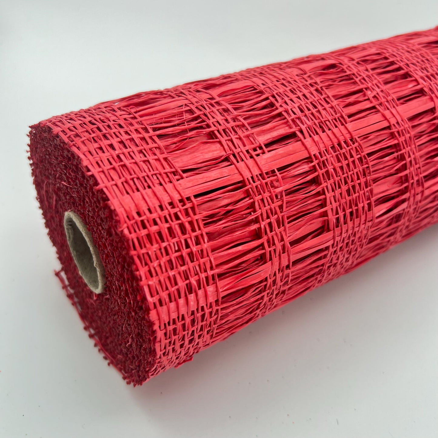 Red Criss Cross Poly Burlap Mesh: 10" x 10 yds Wreath Supply