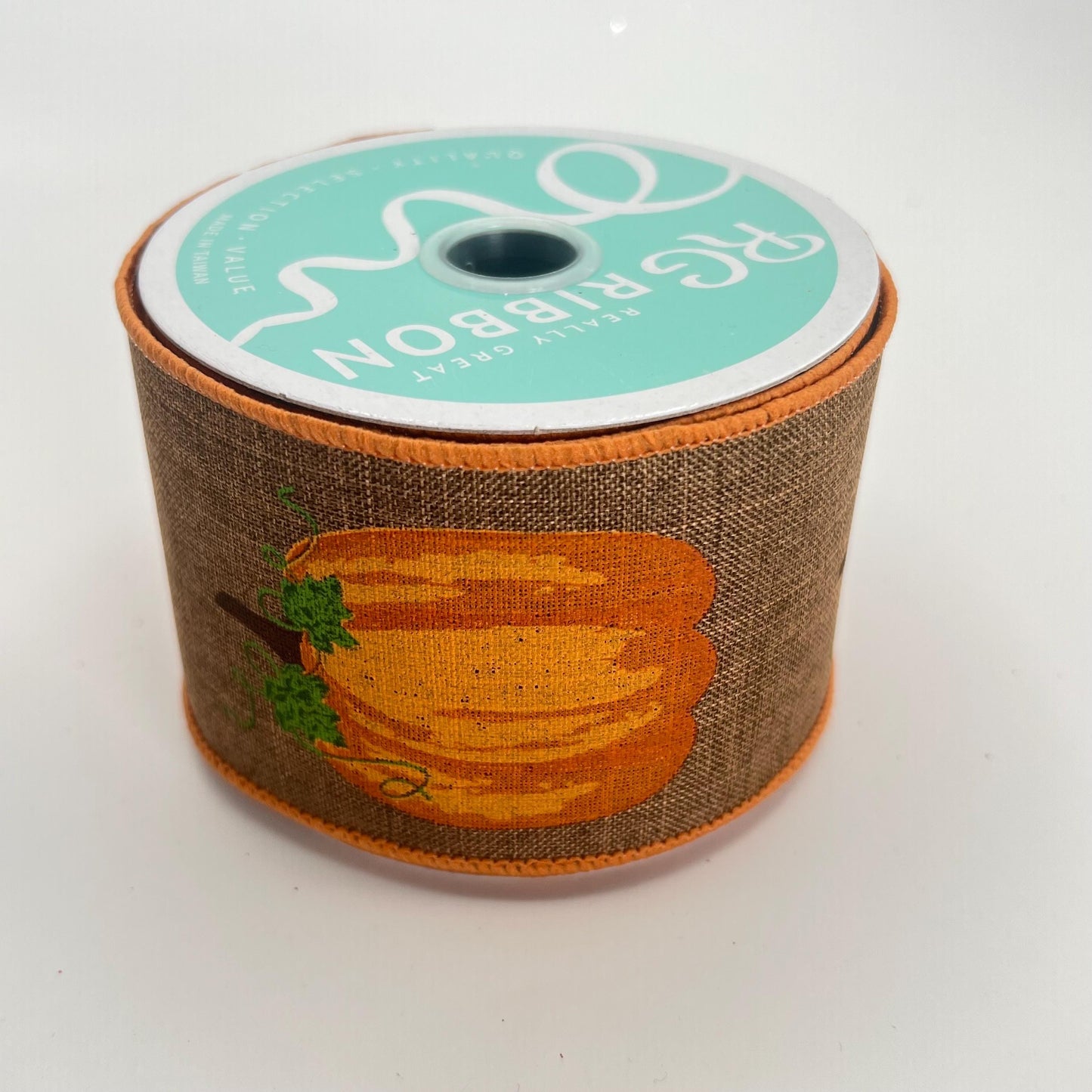Pumpkin Wreath Ribbon: 2.5" Brown Wired Fall Ribbon
