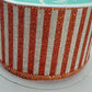 Orange Glitter Stripe Ribbon: Beige Wired Halloween Wreath Supply