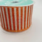 Orange Glitter Stripe Ribbon: Beige Wired Halloween Wreath Supply