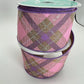 Pink & Lavender Plaid Wired Ribbon: 2.5" x 10yd Easter Wreath Supply