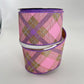 Pink & Lavender Plaid Wired Ribbon: 2.5" x 10yd Easter Wreath Supply