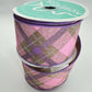 Pink & Lavender Plaid Wired Ribbon: 2.5" x 10yd Easter Wreath Supply