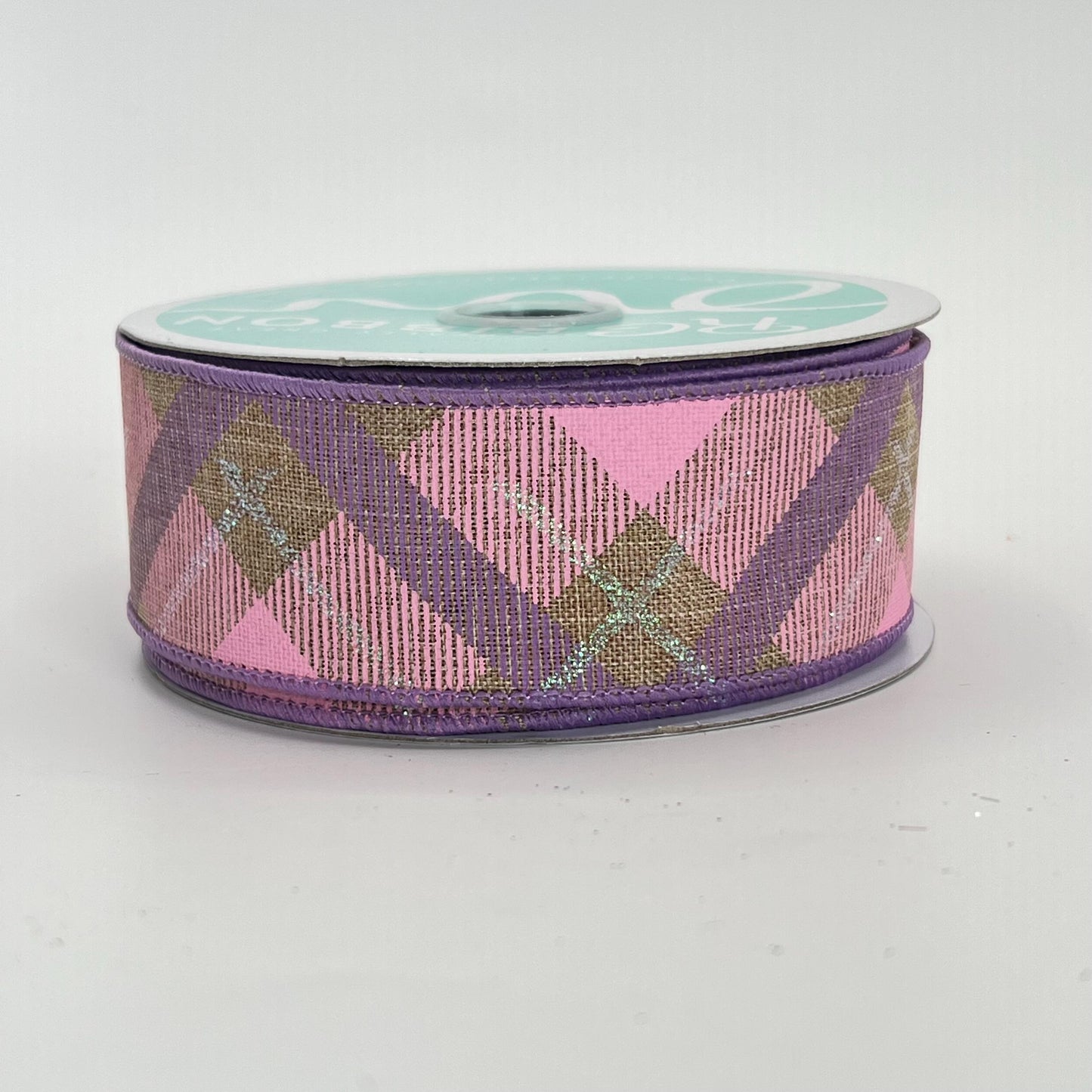 Pink & Lavender Plaid Wired Ribbon: 1.5" x 10yd Spring Wreath Supply
