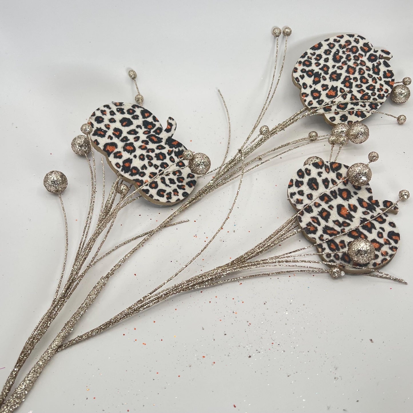 Fall Leopard Print Pumpkin Spray: 27" Wreath Embellishment