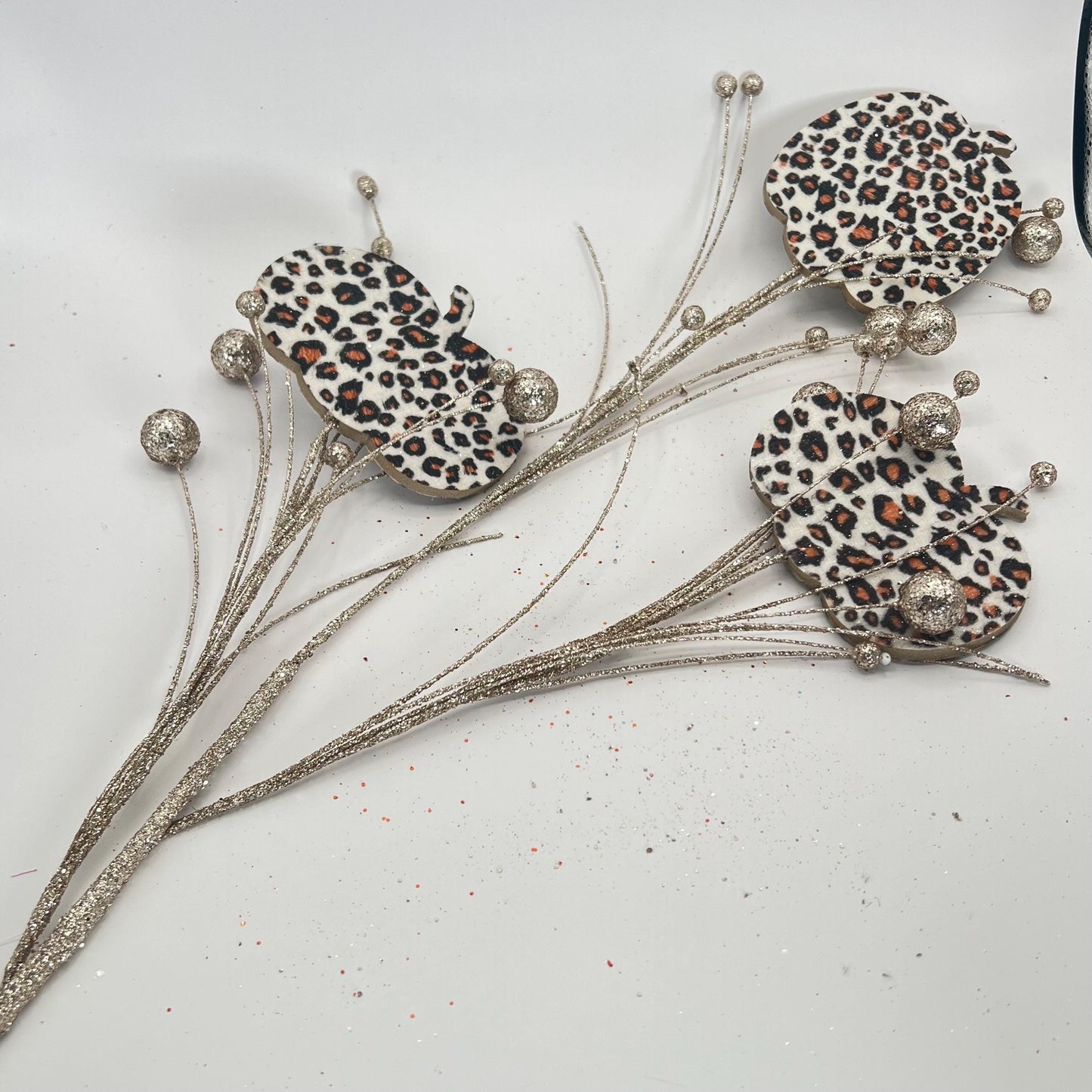 Fall Leopard Print Pumpkin Spray: 27" Wreath Embellishment