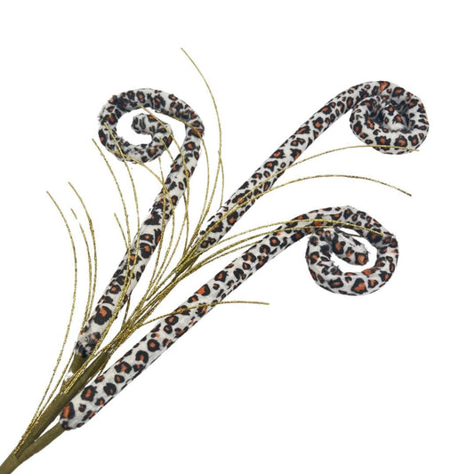 Fall Leopard Print Curl Spray: Gold Floral Arrangement Embellishment