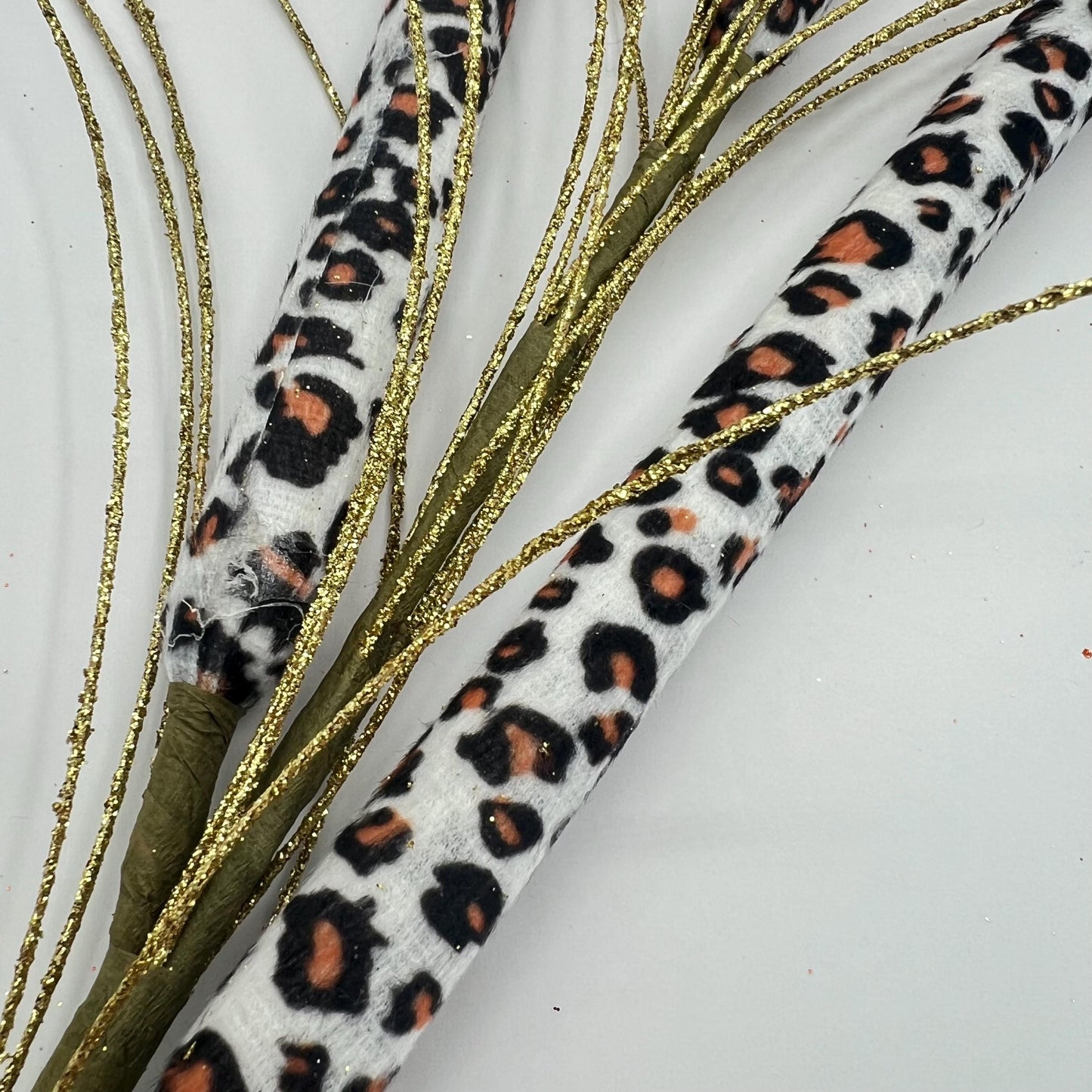 Fall Leopard Print Curl Spray: Gold Floral Arrangement Embellishment
