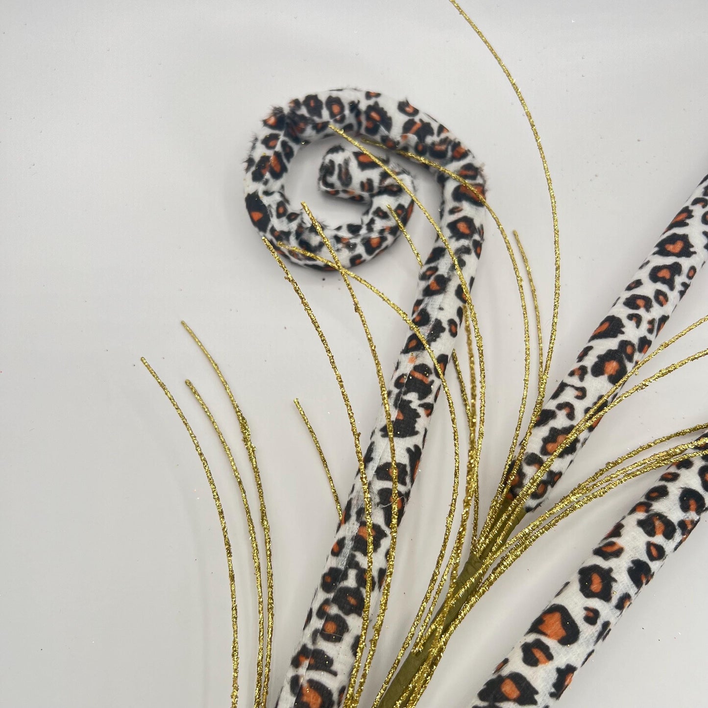 Fall Leopard Print Curl Spray: Gold Floral Arrangement Embellishment