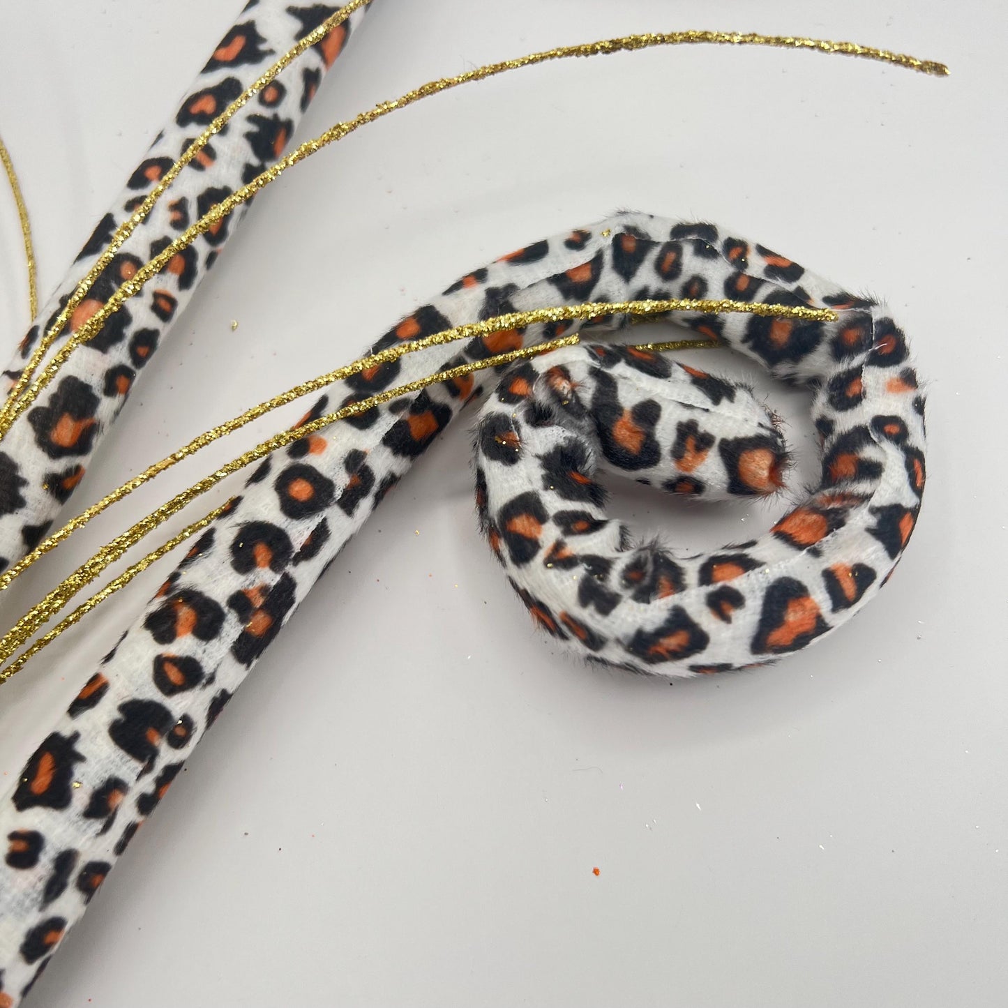Fall Leopard Print Curl Spray: Gold Floral Arrangement Embellishment