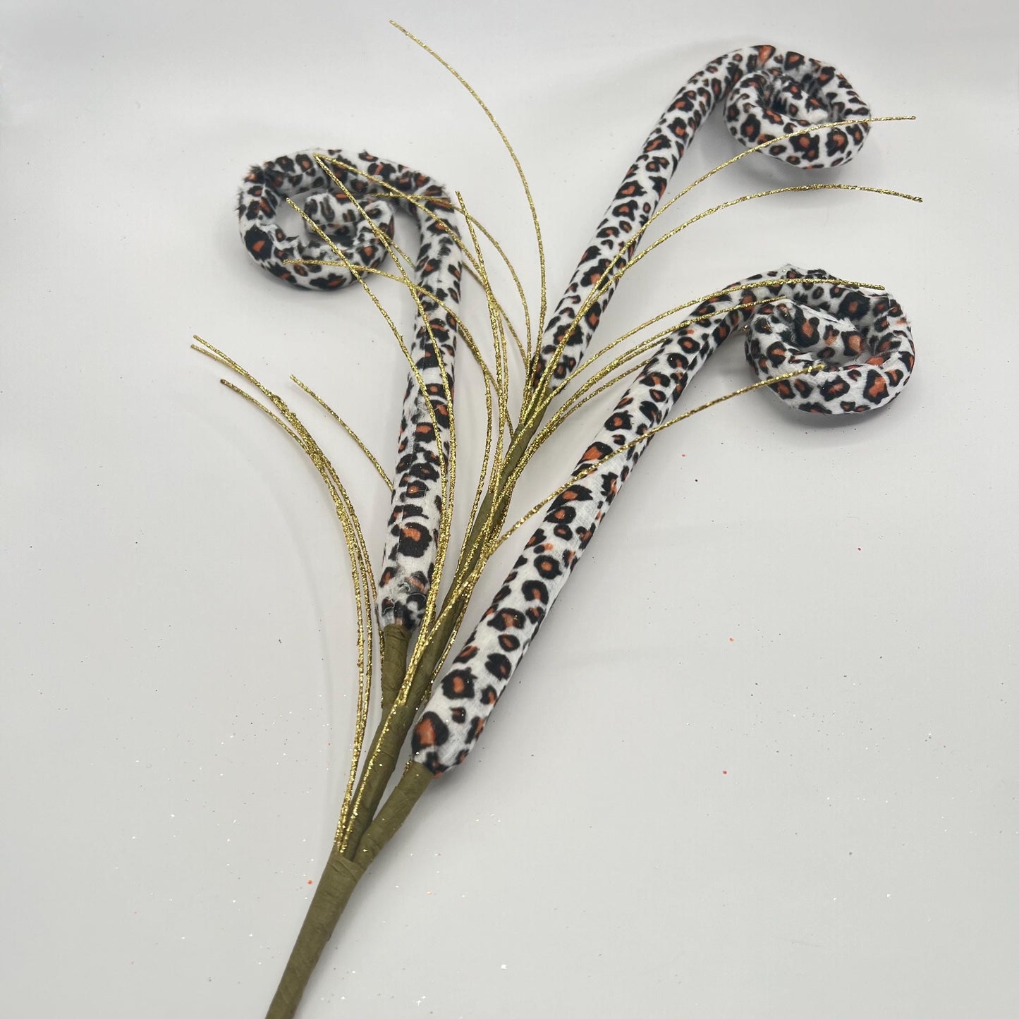 Fall Leopard Print Curl Spray: Gold Floral Arrangement Embellishment
