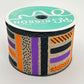 Halloween Wired Ribbon: Beige, Purple, Orange Glitter Brush Strokes (2.5" x 10yd)
