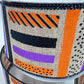 Halloween Wired Ribbon: Beige, Purple, Orange Glitter Brush Strokes (2.5" x 10yd)