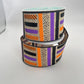 Halloween Wired Ribbon: Beige, Purple, Orange Glitter Brush Strokes (2.5" x 10yd)