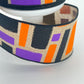 Halloween Wired Ribbon: Beige, Purple, Orange Brush Strokes - 2.5" x 10yd