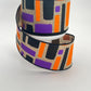 Halloween Wired Ribbon: Beige, Purple, Orange Brush Strokes - 2.5" x 10yd