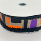 Halloween Wired Ribbon: Beige Brush Strokes with Black Chenille Edge