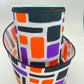 Halloween Wired Ribbon: Purple, Orange & Black Brush Strokes - 4" x 10yd