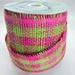 Paper Mesh, 4 Inch Fuscia and Green Check Paper Mesh Ribbon, Wide Mesh Ribbon, Summer Party Decor, Hot Pink and Lime Green Mesh Ribbon Decor