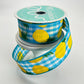 Pineapple Ribbon: 1.5" Blue Gingham Wired Ribbon, Summer Wreath Supplies