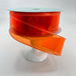 Orange Jelly Ribbon: 1.5" Wired Translucent PVC Vinyl, Halloween Easter Wreath Supply