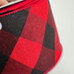 Red and Black Plaid Basketweave Ribbon: Wired Christmas Wreath Supply