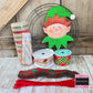 Elf Wreath Kit, Thin Christmas Glitter Elf Wreath Kit, North Pole Elf Wreath Kit, Christmas Red and Green Ribbon Mesh Sign Pancake Wreath