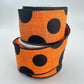 Halloween Wired Ribbon: Orange with Black Dots, 2.5" x 10yd