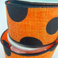 Halloween Wired Ribbon: Orange with Black Dots, 2.5" x 10yd